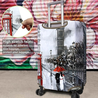 Travel Luggage Cover Suitcase Protector Fits 18-32 Inch Wheel Covers PatternedTravel Related Items Flower Luggage Protector Elastic L