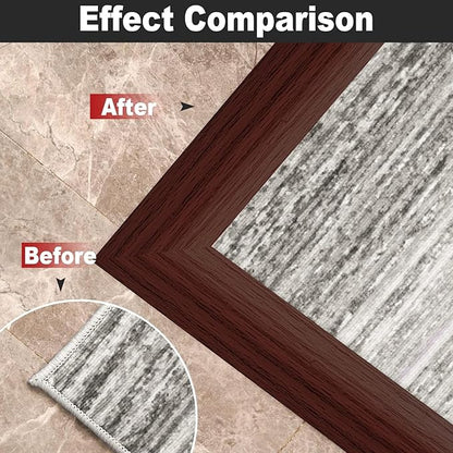 3.3Ft Carpet Floor Transition Strip, Self Adhesive Floor Edging Trim Strip for Doorway, PVC Floor Divider Threshold Cover Suitable for Threshold Height Less Than 5 mm - Red Wine