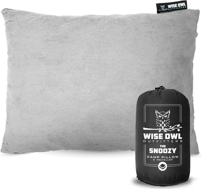 Wise Owl Outfitters Camping Pillow – Memory Foam Travel Pillow for Airplane Sleeping, Hiking, Backpacking & Outdoor Use - Small & Portable for Adults, Car, Camp & Tent