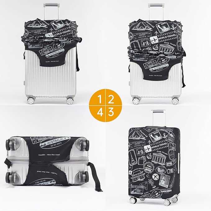 TRAVELKIN more than travel Luggage Covers For Suitcase Tsa Approved,Suitcase Cover Protector Fit 18-32 Inch Luggage