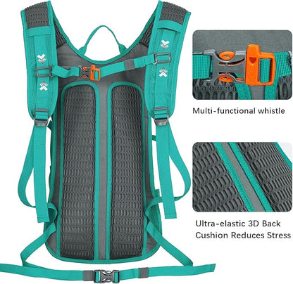 LARIPOP Hydration Backpack, 18L Hiking Backpack with 2L Water Bladder, Lightweight Water Pack for Cycling, Hiking, Biking