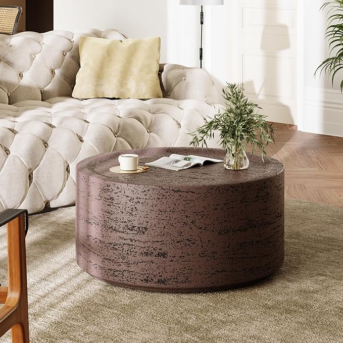 UPHA Outdoor Round Coffee Table, Small Modern Minimalist Accent Tables