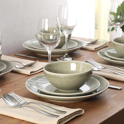 Gibson Elite Castle Peak Plates and Bowls Set, 12-Piece Dinnerware Set