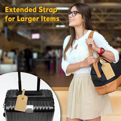 3 Pack Luggage Tags for Suitcases, TSA Approved Bag Tags, Baggage Tags with Privacy Protection, Travel Essentials Luggage Accessories, Golden