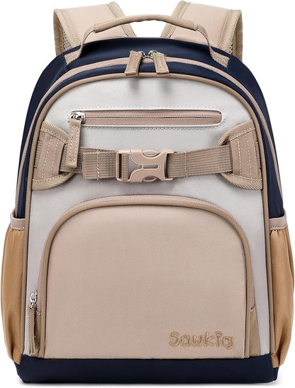 Cute Mini Toddler Backpacks for Boys 2-4 Little Kids Backpack Preschool Bookbag (Brown Gray)