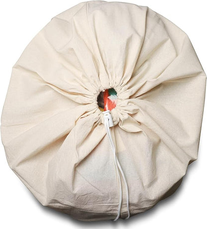 Vintage Vista 100% Cotton Laundry Bag with Drawstring Closure (Set of 4) - Reusable & Washable Travel Laundry Bags for Dirty Clothes - Canvas Drawstring Bags - Laundromat Bag Multipack (Natural Color)