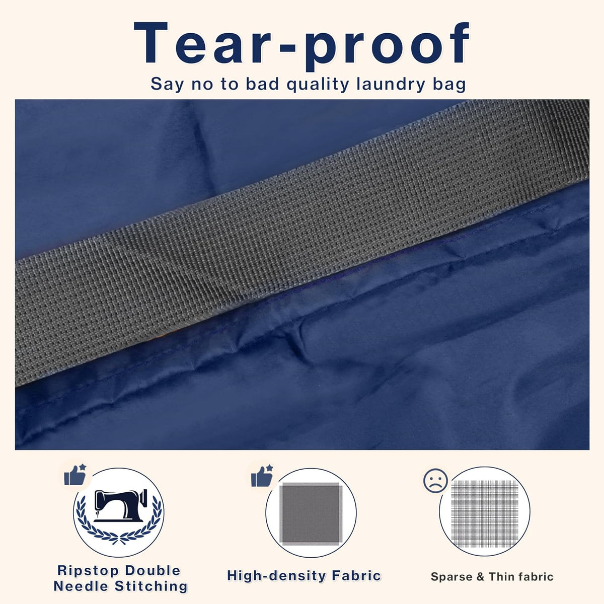 2-Pack Backpack Laundry Bags, Heavy Duty Laundry Bag Backpacks with Adjustable Shoulder Straps, Door Hanging Washing Bag, Laundry Hamper Lining for College Dorm, Travel, Laundromat
