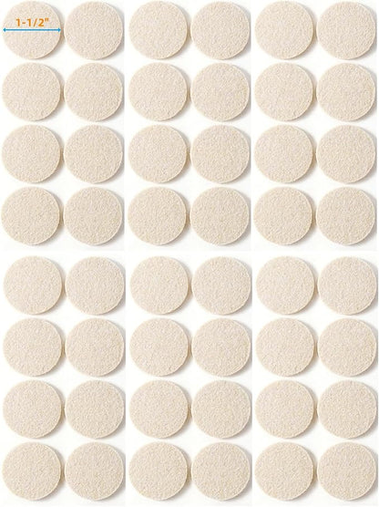 Furnigear Felt Furniture Pads for Hardwood Floors - Self Adhesive Chair Felt Pads, Floor Protector for Furniture Feet, Furniture Sliders Moving Furniture Smoothly - Anti Scratch 48 Pcs 1-1/2" Round