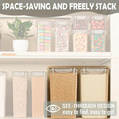 [2PC] 9.5L | 10 qt | 320 Oz Extra Large Airtight Food Storage Containers with Lids, Kitchen & Pantry Organizers and Storage Clear Plastic, Bulk Flour Sugar Canister Set -Wide Deep Leakproof & BPA Free