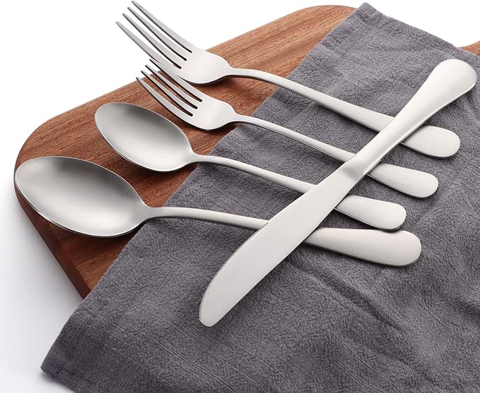 60 Piece Silverware Set for 12, LIANYU Stainless Steel Flatware Cutlery Set