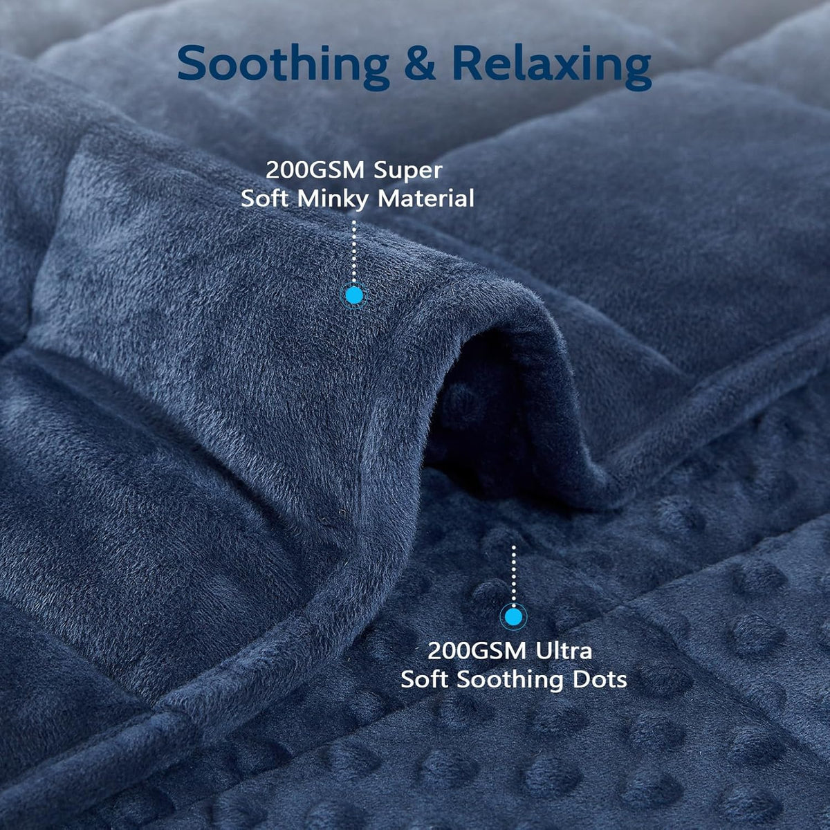 L'AGRATY Weighted Blanket for Adult - 48"x72" 20lbs Minky Dots Heavy Blanket with Glass Beads: Soft Breathable for All-Season Summer Fall Winter Thick Comfort for Sleeping