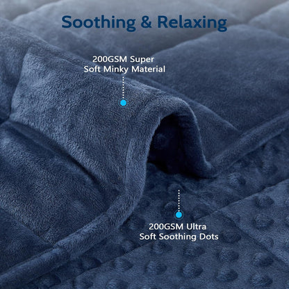 L'AGRATY Weighted Blanket for Adult - 48"x72" 20lbs Minky Dots Heavy Blanket with Glass Beads: Soft Breathable for All-Season Summer Fall Winter Thick Comfort for Sleeping