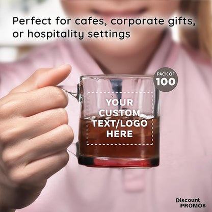 Custom Libbey Clear Glass Coffee Mugs 13 oz. Set of 100, Personalized Bulk Pack - Perfect for Coffee, Tea, Espresso, Hot Cocoa, Other Beverages - Red Bottom
