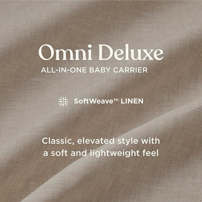 Ergobaby Omni Deluxe Baby Carrier Newborn to Toddler - Breathable Baby Carriers for Summer - All-Position Carrier with Enhanced Lumbar Support & Airflow (7-45 Pounds), Natural Linen