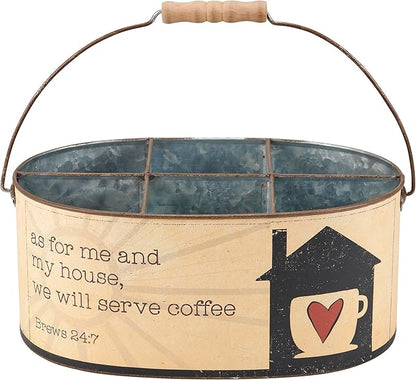 Primitives by Kathy Serve Coffee Kitchen Caddy, 12" x 5.50" x 8", Multicolor