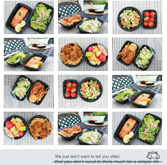 PARTYHIPPO Small Meal Prep Containers Single Lids, 12 OZ 12-pack, Food Storage Bento BPA Free | Stackable | Reusable Lunch Boxes, Microwave/Dishwasher, Freezer Safe,Portion Control