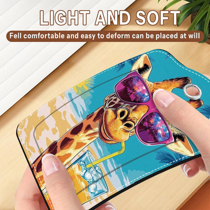 2 Pack Colorful Giraffe Luggage Tags for Suitcase, Leather Luggage Tags Cute, Privacy Cover ID Label with Stainless Steel Loop & Address Card, Giraffe Travel Bag Tag Luggages Accessories for Suitcases