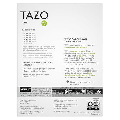 TAZO Zen Green Tea K-Cups, Green Tea Zen for Health and Wellness, 22 Pods (Pack of 2)