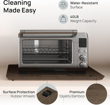 Ibyx Elegant Sliding Tray for Your Coffee Maker & Heavy Kitchen Appliances - Sturdy, Slides Easily from Under The Cabinet (Brown, 21" W x 15" D)