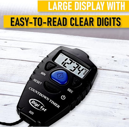 T-820 99 Minute Handheld Countdown Timer Black