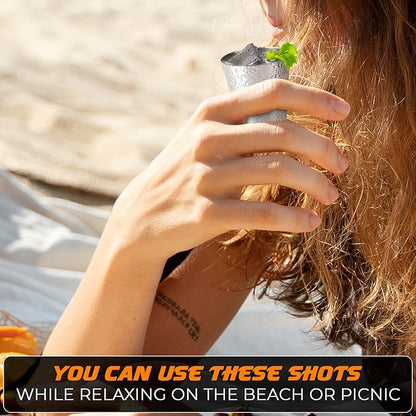 VIKROM 15 Pcs Stainless Steel Shot Glasses - 30ml (1oz) Tiny Metal Shot Glasses, Lightweight and Easy to Store, Durable Metal Shots for Parties, Easy to Clean, Good for Hiking, Travels, and Picnics