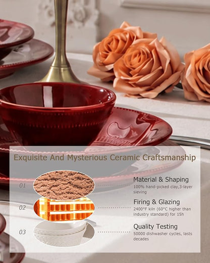 4-piece ceramic dinnerware set