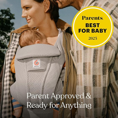 Ergobaby Omni Deluxe Baby Carrier Newborn to Toddler - Breathable Baby Carriers for Summer - All-Position Carrier with Enhanced Lumbar Support & Airflow (7-45 Pounds), Natural Linen