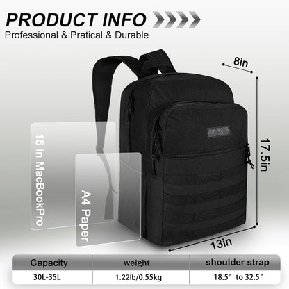 Wrangler Tradesman Backpack, Water Resistant Casual Daypack for Travel Work School, Unisex Laptop Backpack with Notebook Sleeve