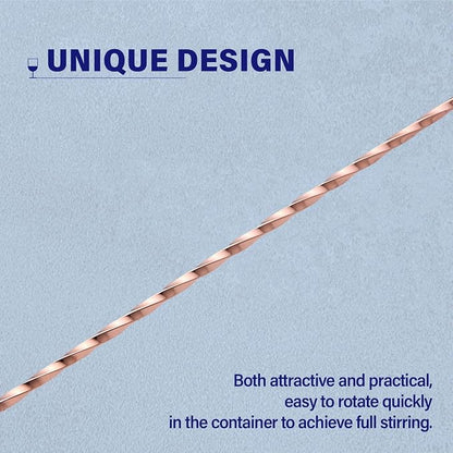 Bar Spoon Cocktail Mixing Stirrer, 12” Long Handle, Rose Gold | 18/8 Stainless