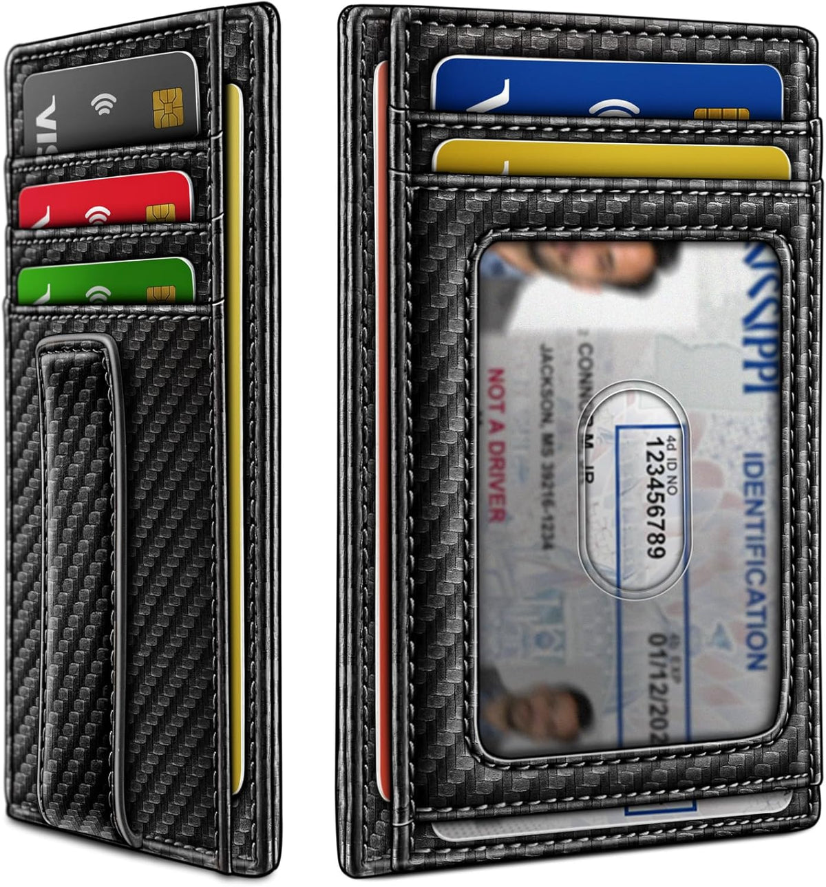 BULLIANT Men Wallet,Slim Leather Wallet Money Clip Card Hodler For Men Gift 8 Cards RFID Blocking