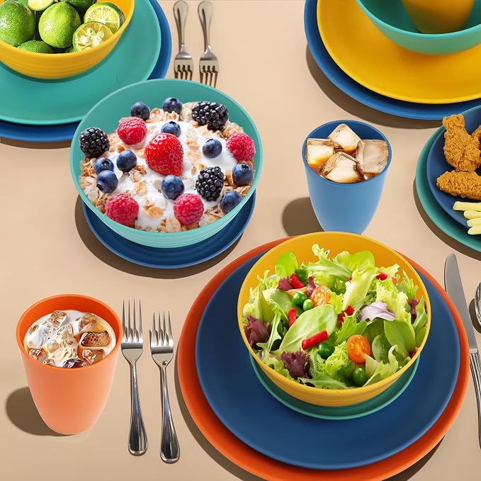 40Pack plates and bowls sets for kids