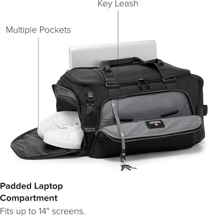 TUMI - Alpha Bravo Mason Duffel - Men's Weekender, Gym and Overnight Travel Bag - Fits Up To 15" Laptop - 11.0" X 19.5" X 10.3" - Black