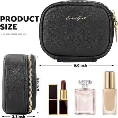 Small Makeup Bag Travel Train Case with Mirror and Light Mini Travel Make up for Women Train Case Cosmetic Organizer 3 Adjustable Brightness Toiletry Bag Portable Artist Storage