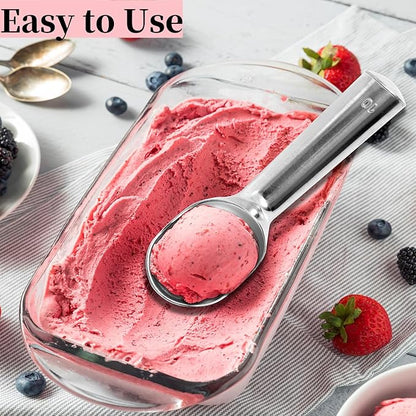 Aluminum Ice Cream Scoop, Large Ice Cream Scooper, Silver, Comfortable to Hold, Lightweight