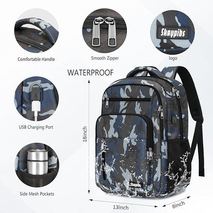 Backpack for Men Women, School Backpack for Boys Girls Teens, 15.6 Inch Laptop Backpacks with USB Port, Water Resistent Book bag, Work College Bookbag, back pack, Mochila para hombre