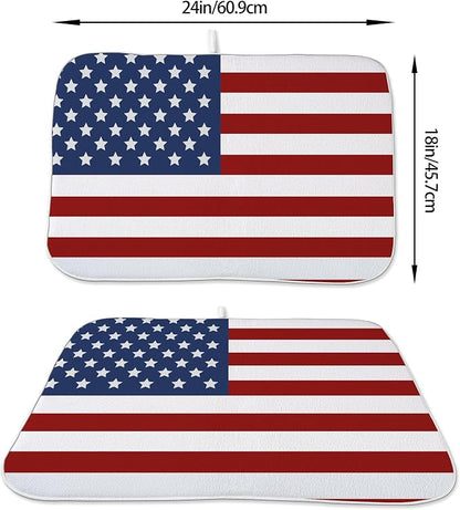 Independence Day Patriotic Dish Drying Mat