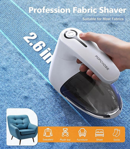 POPCHOSE Fabric Shaver, Rechargeable Lint Remover Defuzzer Sweater Shaver, Fuzz Remover for Clothes, Sweater, Furniture, Couch, Cashmere(Two 6-Leaf Blades Extra, Electrostatic Brush)…