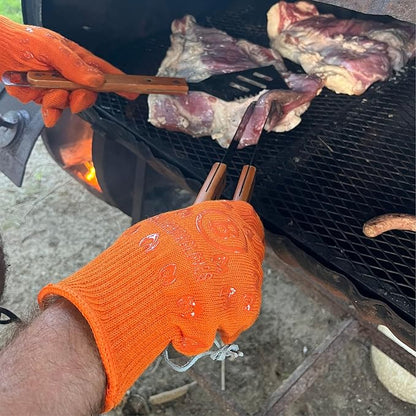 Grill Armor Oven Gloves 932°F Extreme Heat & Cut Resistant Oven Mitts with Fingers for BBQ, Cooking, Grilling, Baking – Accessory for Smoker, Cast Iron, Fire Pit, Camping, Fireplace, Griddle & More
