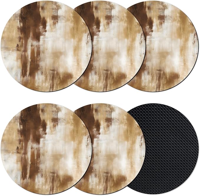 Abstract Minimalist Coasters Set of 6, Absorbent Coasters