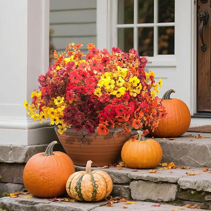 20 Bundles UV Resistant Artificial Fall Flowers