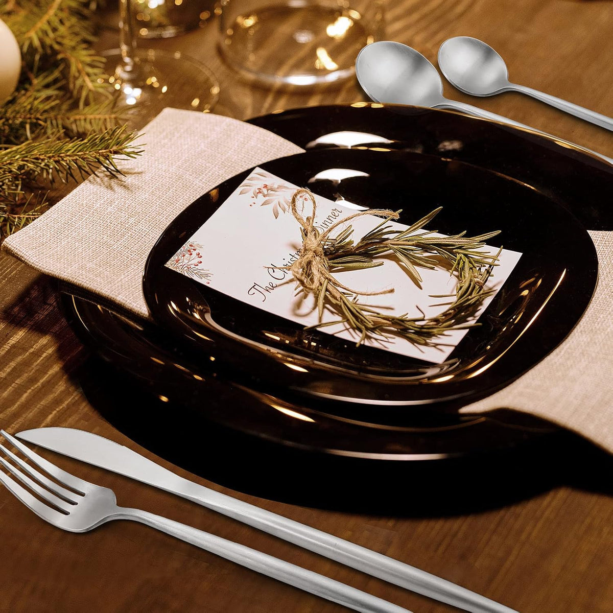 60-Piece Silverware Set, IBIILII JEFF Stainless Steel Flatware Set，Kitchen Utensil Set, Tableware Cutlery Set, Service for 12, Satin Finished Polished & Dishwasher Safe