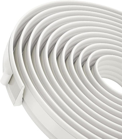 QDiShi 196" Wedge-Shape Weather Stripping Door Seal Weatherproof Foam Seals Self Adhesive Insulation Anti-Collision Strip Soundproofing Frame Insulation Tape Fits 0.13-0.31" Gaps(White)