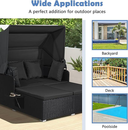 Tangkula Patio Rattan Daybed
