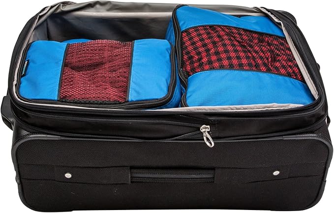 TravelWise Luggage Packing Organization Cubes 5 Pack, Blue, 2 Small, 2 Medium, 1 Large