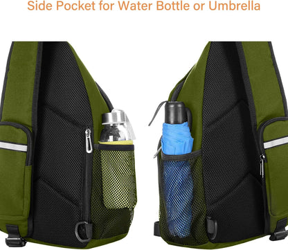 MOSISO Sling Backpack Bag, Crossbody Shoulder Bag Travel Hiking Daypack Chest Bag with Front Square Pocket&USB Charging Port