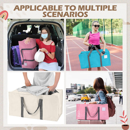 8 Pack Extra Large Moving Bags Heavy Duty Packing Bags with Extra Long Handles and Zippers Storage Totes for College Students Room Dorm Essentials Packing Supplies (Mixed Colors)