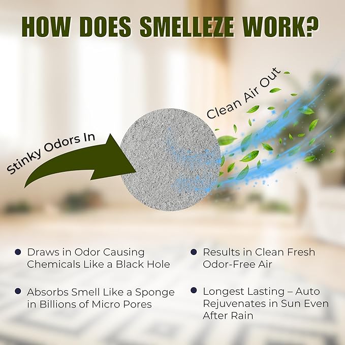 SMELLEZE Reusable Book Smell Removal Deodorizer Pouch: Rids Odor Without Chemicals in 12 Books/Time
