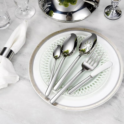 Premium Aline 4-Piece 9-Inch Serving Spoon Set | 18/10 Stainless Steel Serving