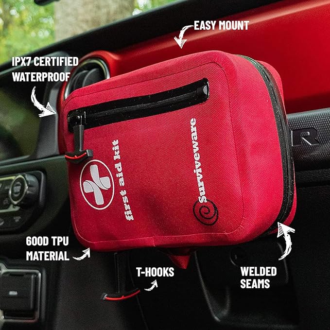 Surviveware 98-Piece Waterproof Premium First Aid & Survival Kit - Comprehensive Emergency Preparedness Gear for Camping, Hiking, Backpacking, and Outdoor Adventures