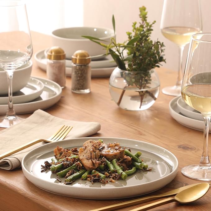 Gibson Elite Tahoe Sunset 12-Piece Reactive Stoneware Dinnerware Set – Matte